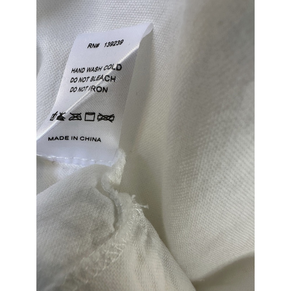 Pomander Place Tuckernuck Finley White Flutter Sleeve Dress Cotton Pockets Large - Picture 9 of 13